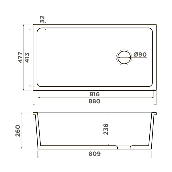 Кухонная мойка Omoikiri Tokara 88-U/I-WH Glossy Natceramic/белый глянцевый 4993867