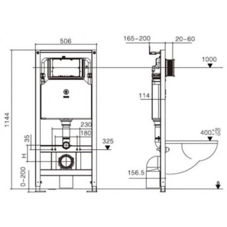 Унитаз с инсталляцией WeltWasser AMBERG 506 + MERZBACH 004 MT-BL + AMBERG RD-CR