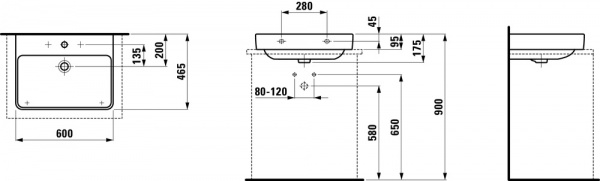 Умывальник Laufen Pro S 8169634001081 60x46.5x17.5