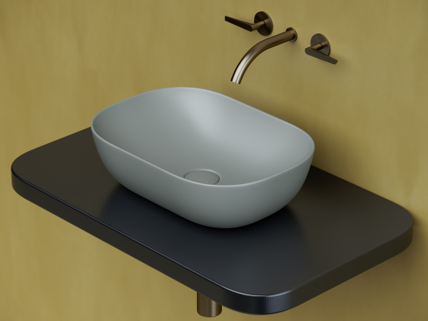 Умывальник чаша накладная прямоугольная Ceramicanova Element 455*325*135мм, Антрацит матовый, CN6009MH