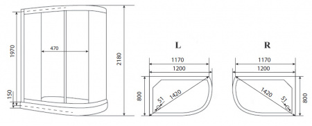 Душевая кабина Timo eco TE-0702 R 120x80x215