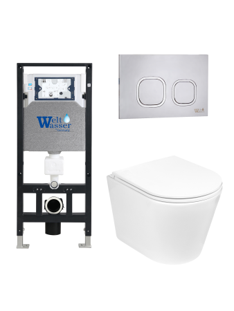 Комплект инсталляции с унитазом Weltwasser AMBERG 506 + SALZBACH 043 GL-WT + AMBERG RD-MT CR