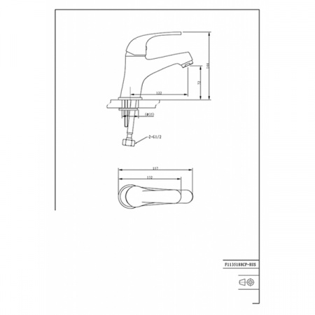 Смеситель для умывальника Bravat Fit F1135188CP-RUS