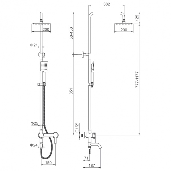 Душевая стойка Ledeme L72401