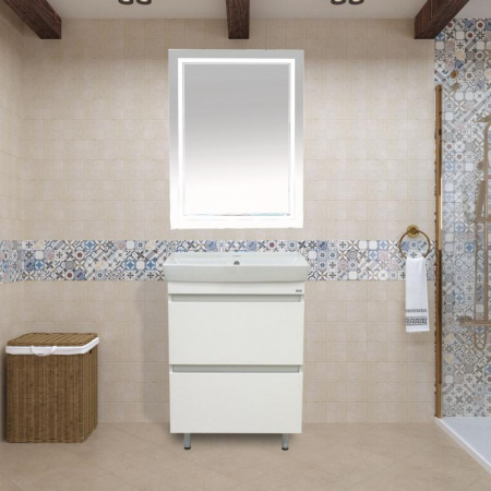 Тумба Misty Енисей 50 с 2 ящ. (пленка) Э-Ени01050-0112Я с умывальником Универсал Енисей 50 с/о БП-э000000550