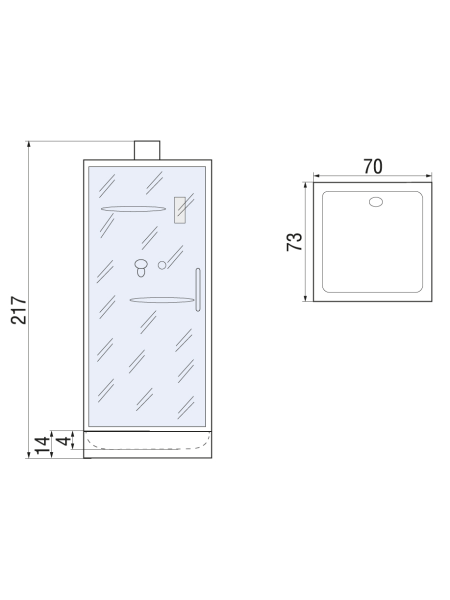 Душевая кабина River MOERO Б/К 70 700х730х2170мм