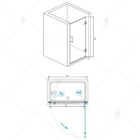 Душевая дверь RGW Hotel HO-011B 600x1950 (Тонированое стекло) Черный 350601106-34