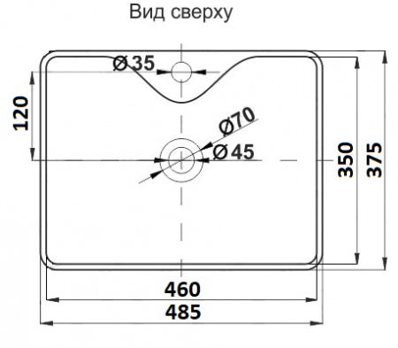 Раковина накладная CeramaLux 7291