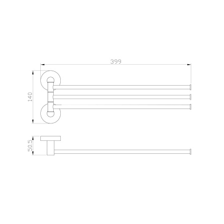 Полотенцедержатель поворотный WONZON & WOGHAND, Хром (WW-8141)