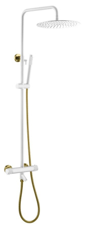 Душевая стойка Boheme Uno 468-T-WG белый, золото, с термостатом