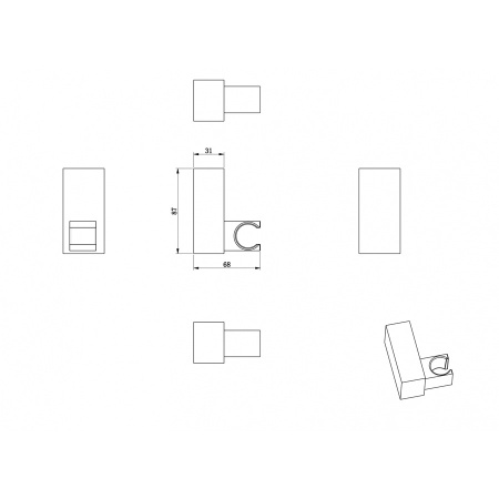 Настенный держатель WONZON & WOGHAND, Брашированное золото (WW-994201-BG)