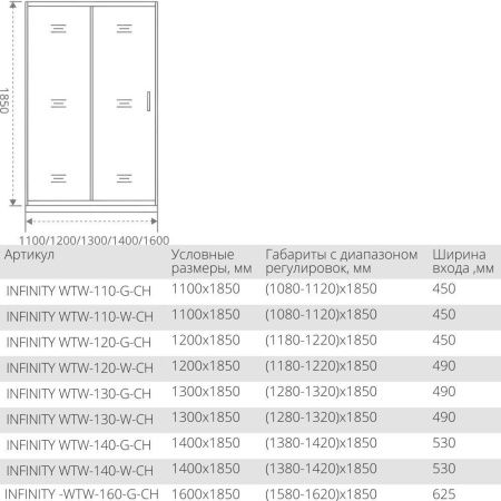 Душевая дверь складная Good Door INFINITY WTW-110-C-CH