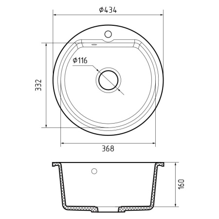 Кухонная мойка Reflexion Start RX0844BL, черный