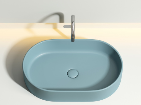 Умывальник чаша накладная овальная Ceramicanova Element 608*385*122мм, Зеленый матовый, CN6048MLG
