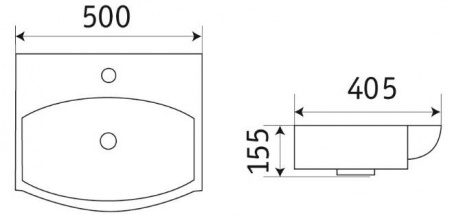 Раковина подвесная CeramaLux 78014CMB