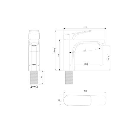 Смеситель для раковины WONZON & WOGHAND, Белый матовый (WW-A40492-MW)