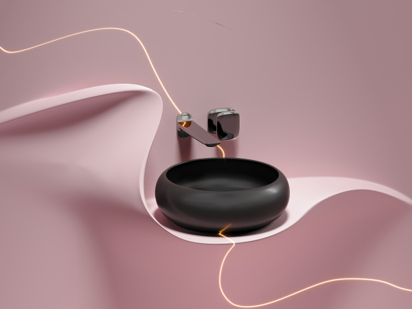 Умывальник чаша накладная круглая Ceramicanova Element 360*360*120мм, Черный матовый, CN6050MB