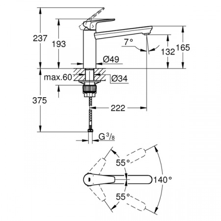 Смеситель для мойки Grohe BauEdge 31693000