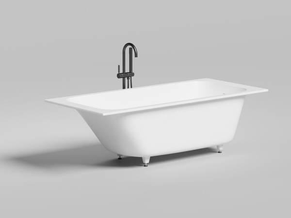 Ванна встраиваемая Salini ORLANDA KIT 180x80 покраска по RAL полностью, S-Stone, матовый 102122MF