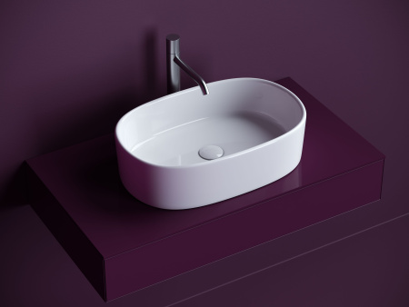 Раковина накладная овальная Ceramicanova Element 561*359*149, белый, CN6075