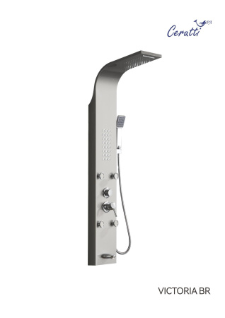 Панель VICTORIA BR душевая из нержавеющей стали с форсунками Ceruttispa CT9980, цвет матовая нержавеющая сталь