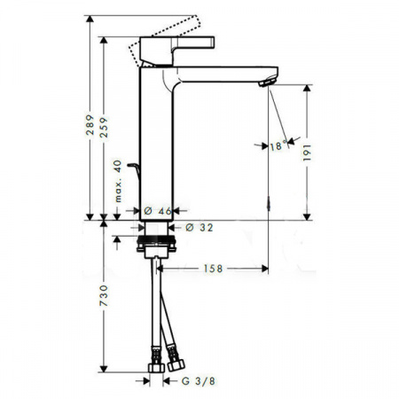 Смеситель для умывальника Hansgrohe Metris S 31021000