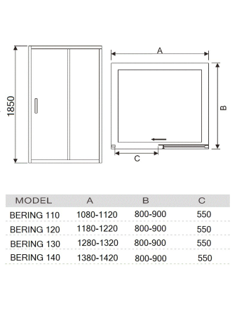 Душевая дверь River BERING 120 МТ