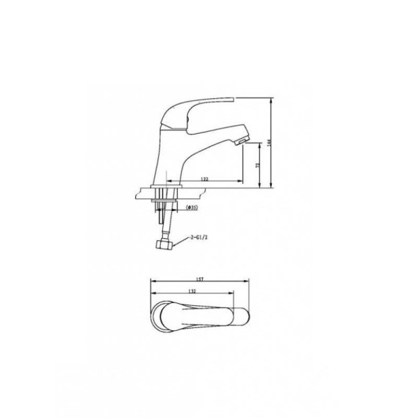 Смеситель для умывальника Bravat Fit F1135188CP-RUS
