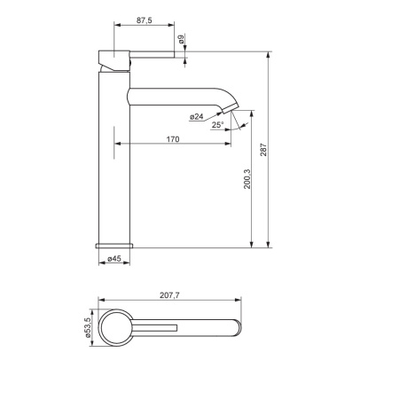 360250500 Scandinavian Pure Смеситель для раковины Damixa высокий, розовое золото