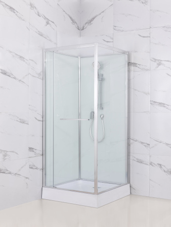 Душевая кабина AQUABATH ATLAS AB-1002S (прямоугольная, 90x90, хром, с поддоном, сифоном, без крыши)