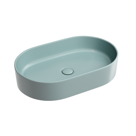 Умывальник чаша накладная овальная Ceramicanova Element 608*385*122мм, Зеленый матовый, CN6048MLG