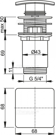 Донный клапан сифона для умывальника AlcaPlast A393-BL-01