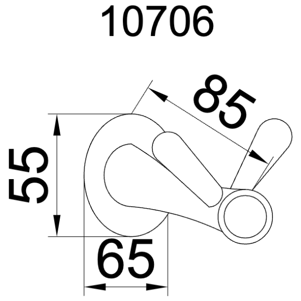 Двойной крючок Boheme Puro 10706 Хром