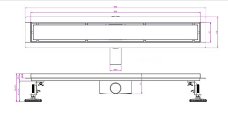 Трап LW-DC780 душевой (70х800) с поворотным выпуском Ceruttispa