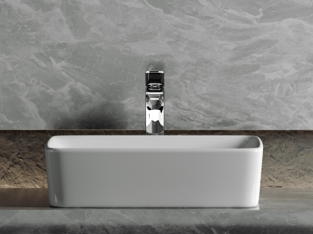 Умывальник чаша накладная прямоугольная Ceramicanova Element 480*370*130мм, Белый, CN6037