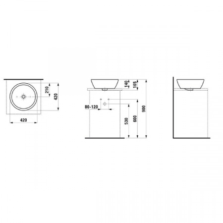 Раковина накладная Laufen 8129620001091