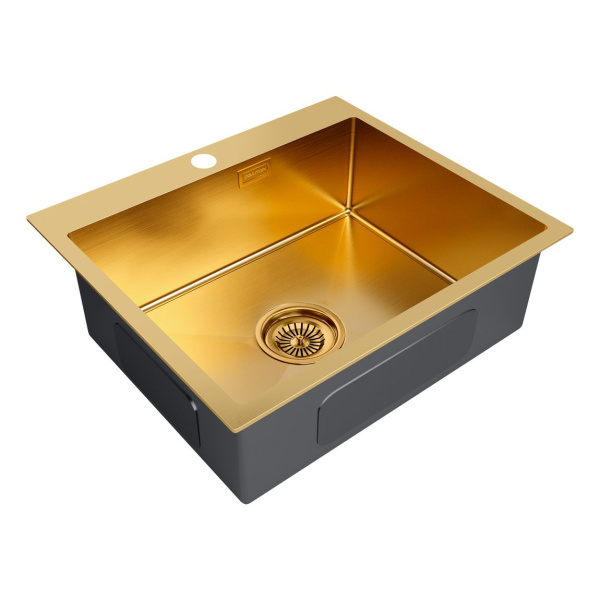 Мойка Paulmark KRONER 59 PM215951-BG 510х590х200 мм, нержавеющая сталь, брашированное золото