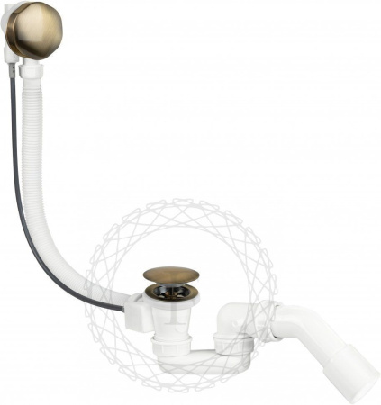 Сифон для ванны полуавтоматический FILARETE FL80 (Бронза)