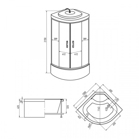 Душевая кабина Erlit Comfort ER4510TP-C3 100x100