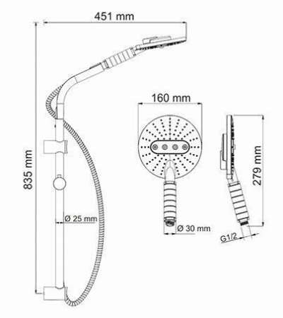 Душевой комплект Wasserkraft A044