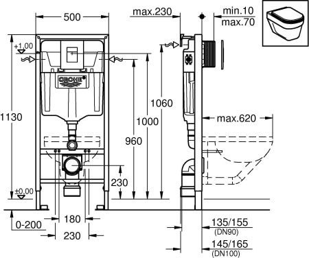 Инсталляция для унитаза Grohe Rapid SL [38772001]