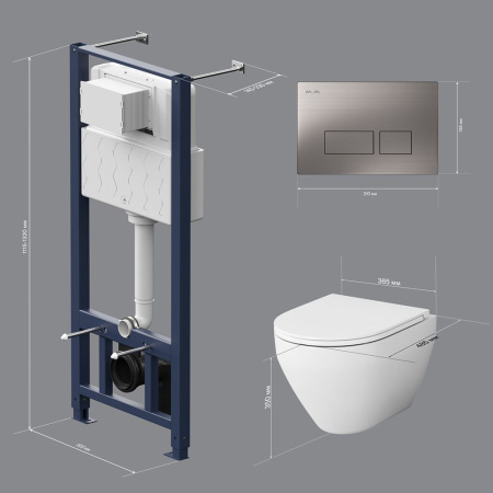IS47031.701700 Инсталл с клавишей Pro S мат никель с подвесным унитазом Spirit V2.0 FlashClean с сиденьем м/лифт