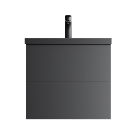 M90FHX06022BM Gem База под раковину AM.PM, подвесная, 60 см, 2 ящика push-to-open, черный матовый