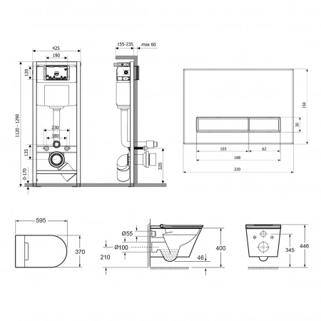 Комплект инсталляции и унитаза 7 в 1 Lavinia Boho Relfix Smart V-Clean 87561163