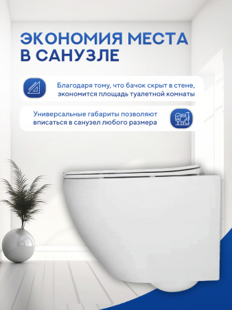 Унитаз подвесной безободковый Amore di Mare Delio Bidet P203-X с функцией биде, овальный белый, антивсплеск, фарфор, быстросъемное сиденье дюропласт с крышкой микролифт, антибактериальное покрытие