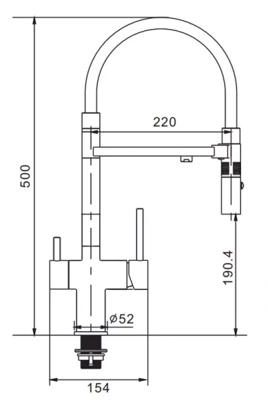 Смеситель для кухни Rose R958T с гибким изливом и подключением фильтра, оружейная сталь