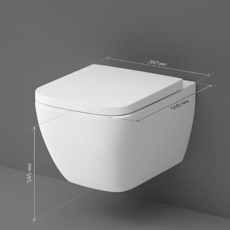 C901701SC Gem подвесной унитаз FlashClean с сиденьем микролифт