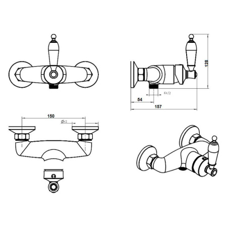 Смеситель для душа Boheme Vogue 204 Бронза