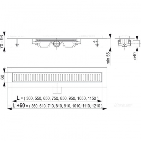 Душевой трап AlcaPlast APZ101-1450