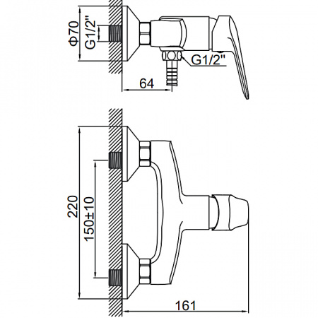 Смеситель для душа Ledeme H51 L2051